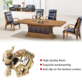 Akozon Lucky Elephant Statue Lucky Feng Shui Green Elephant Statue Sculpture Wealth Figure Main Decoration (S)