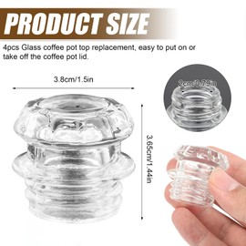 Replacement Glass Lid for Percolator, Glass Percolator Parts Replacement Lid for Percolator Coffee Pot Replacement Glass Button Lid Replacement Part for Coffee Pot Filter Pack of 2