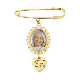 Cat Dog Paw Brooch for Bride Goom Wedding Memorial Picture Pins for Wedding Bouquet Pin for Husband Wife Pet Memorial Boquet Brooch for New Couples Anniversary Christmas Gift for Her Him