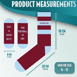 SC Products Mens Football Socks with Funny Message on Sole | Size 6-12 Cotton Novelty Socks Funny Football Gifts for Men | Ultimate Fan Sports Gifts for Him for Christmas, Birthday, Secret Santa