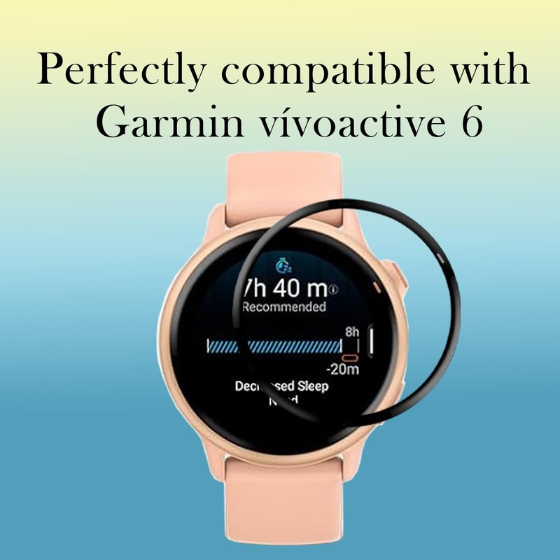 3 Pack for Garmin Vivoactive 6 Screen Protector, 3D Full