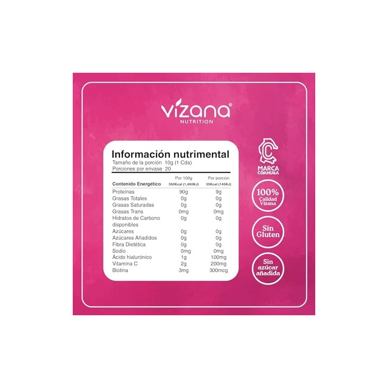 Vizana Nutrition Colágeno Hidrolizado 90 Caps-500 Mg