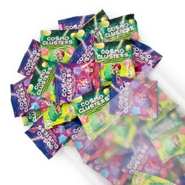 Crunchy Gummy Candy Mix - 0.5 Ounce Pouch (24 Count) - Sour Fruit and Berry Chewy Star Candy with Crispy Shell - Individually Wrapped Gummy Candies by Cosmo Clusters