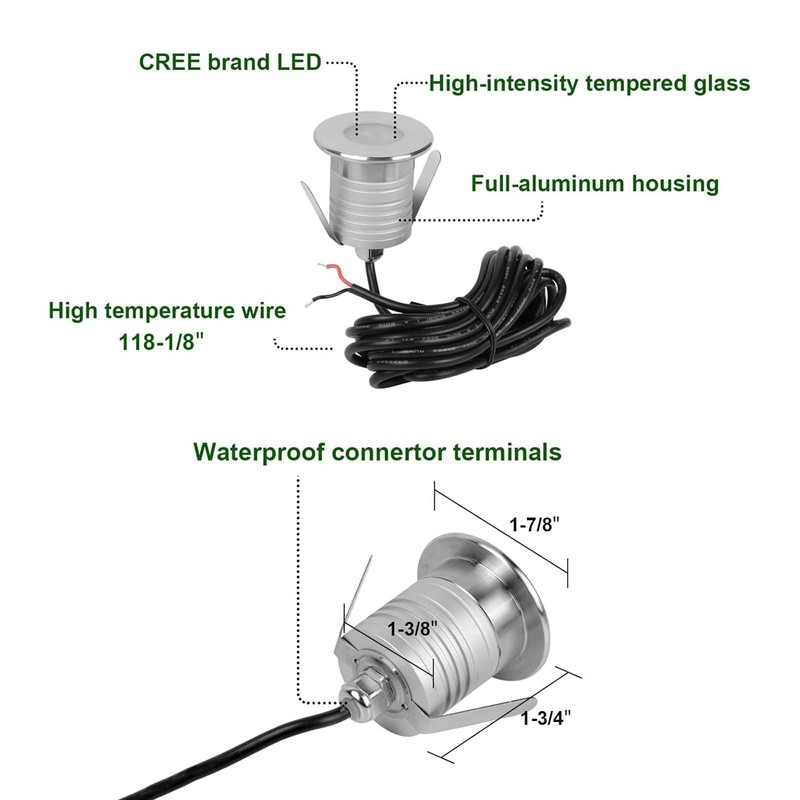 Landscapestation LED Underwater Pool Lights - 4 Packs, 3W 12V-24V