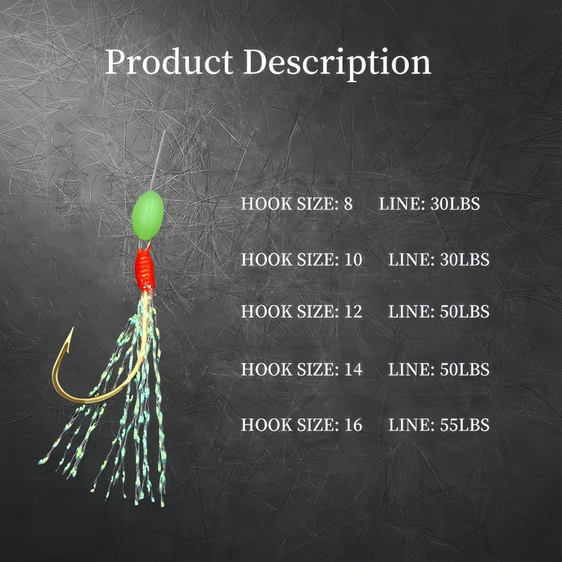 RuiJiaXiang Fishing Hooks Sabiki Feather Rigs with Luminous Beads 5