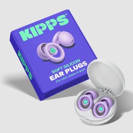 KIPPS Soft Silicon Ear Plugs – Ultra-Comfy Reusable Noise-Reducing Earplugs for Sleep, Meditation, Focus, Travel, Flexible Hearing Protection, Customizable Fit, 4 Tip Sizes XS/S/M/L - Purple Haze