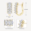 EONFUN Marquise Moissanite U-Shaped Hoop Earrings for Women (Gold)