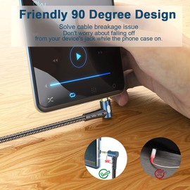 EMK 90 Degree Aux Cable 3.5 mm Auxiliary Cord Male to Male Stereo Aux Cable for Car 24K Gold Plated Hi-Fi Sound Quality Nylon Braided for Laptop Phone Tablet MP3 Player Stereo Speaker (50ft/15m)