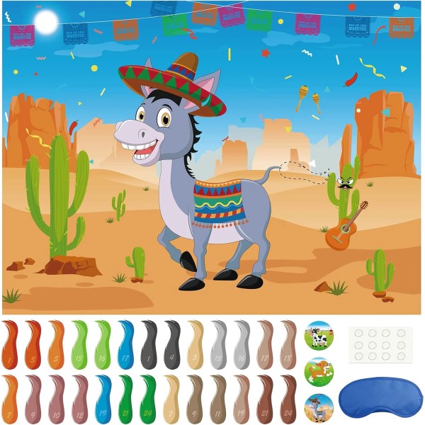 Morcheiong Pin The Tail on The Donkey Game with 48