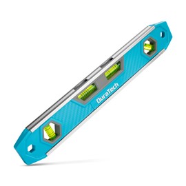 DURATECH 12-Inch Magnetic Torpedo Level with 0°/45°/90° Bubbles & V-Groove