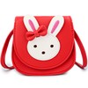 KEREDA Children's Shoulder Bag Girls, Cute Rabbit CrossBody Bag, PU