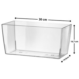 1.30cm Rectangular Clear Plastic Plant Pot Planter