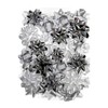 Eurowrap Winter Metallic Silver & White Ribbon Bows - Pack