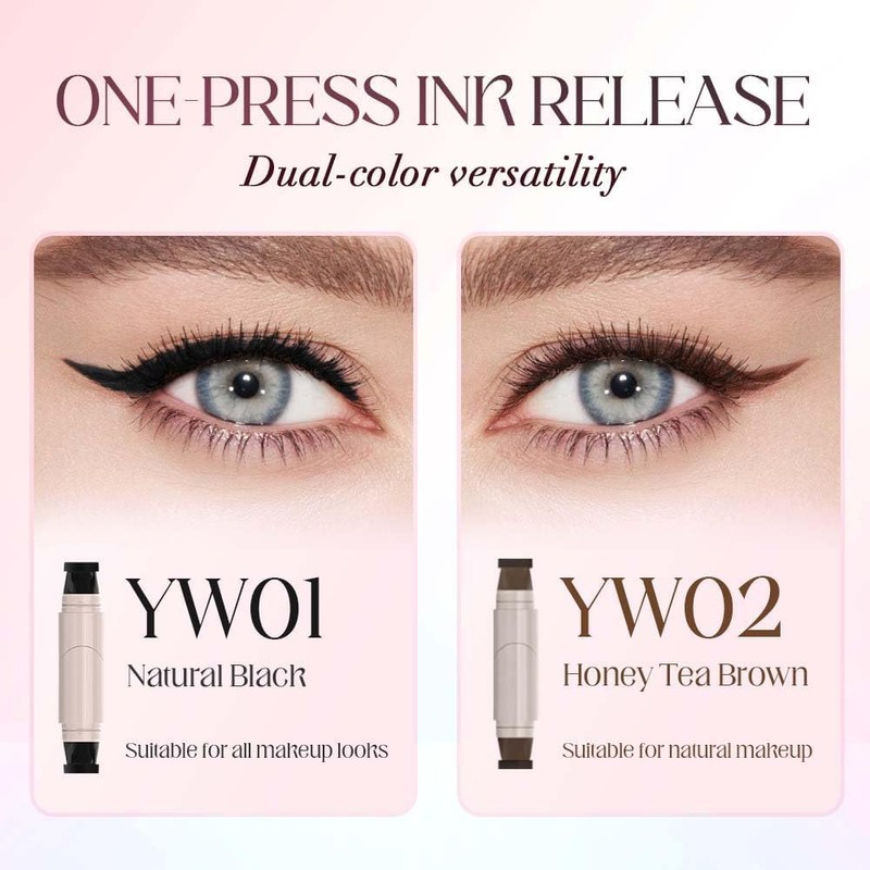 New 90° rotatable winged eyeliner stamp, Double Head wing stamp,gel