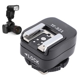 TF 321 Hot Shoe Adapter with Central Interface and Extra PC Sync Connection Port, Hot Shoe Mount Adapter for EL Series Flash with Center Point, R Series/E Series Camera