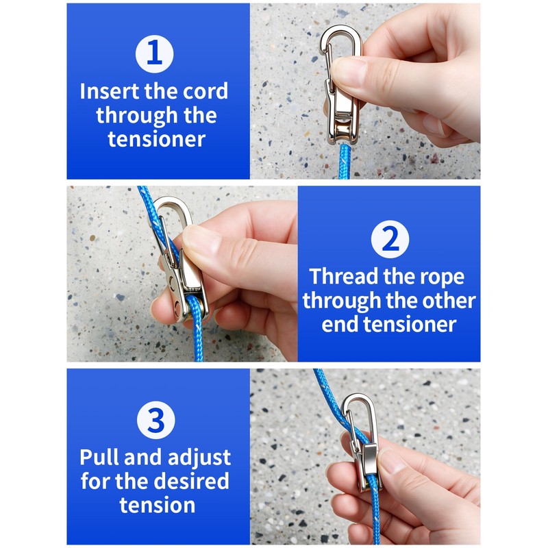 4 Pack Rope with Roller Tensioner, Tie Down for Camping