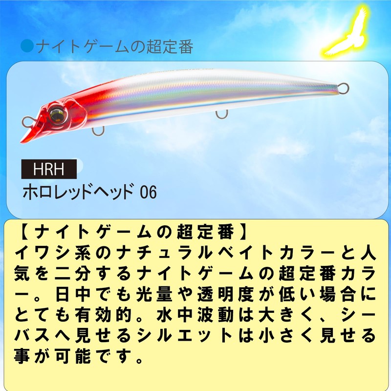 DUEL(デュエル) アイルマグネット TG ダータースリム 145mmフローティング 29g ホロレッドヘッド 遠投 重心移動
