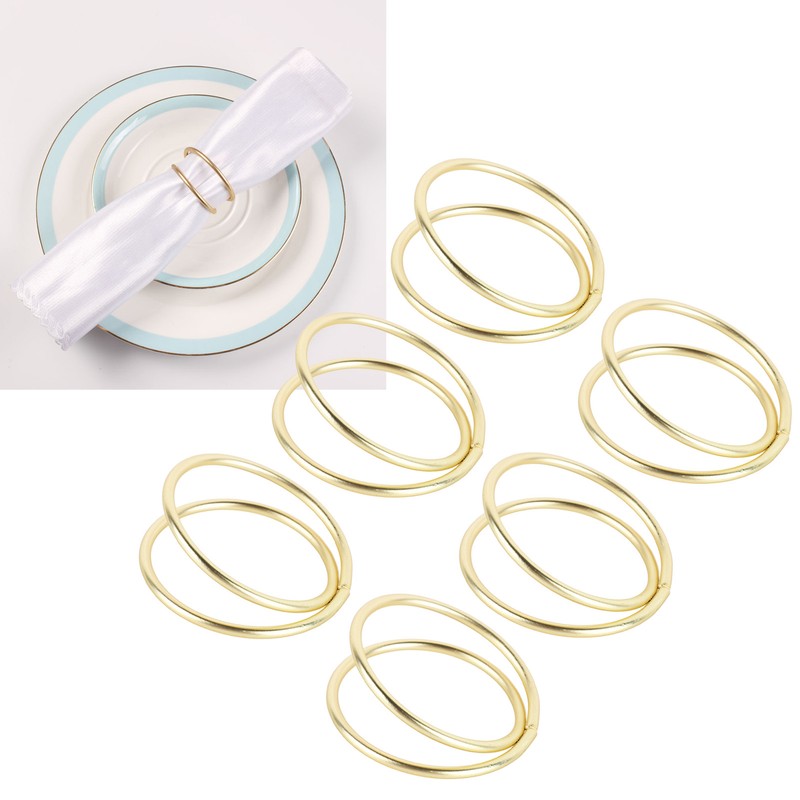 12pcs Spiral Napkin Rings Matte Gold Electroplating Prevent Fading Table