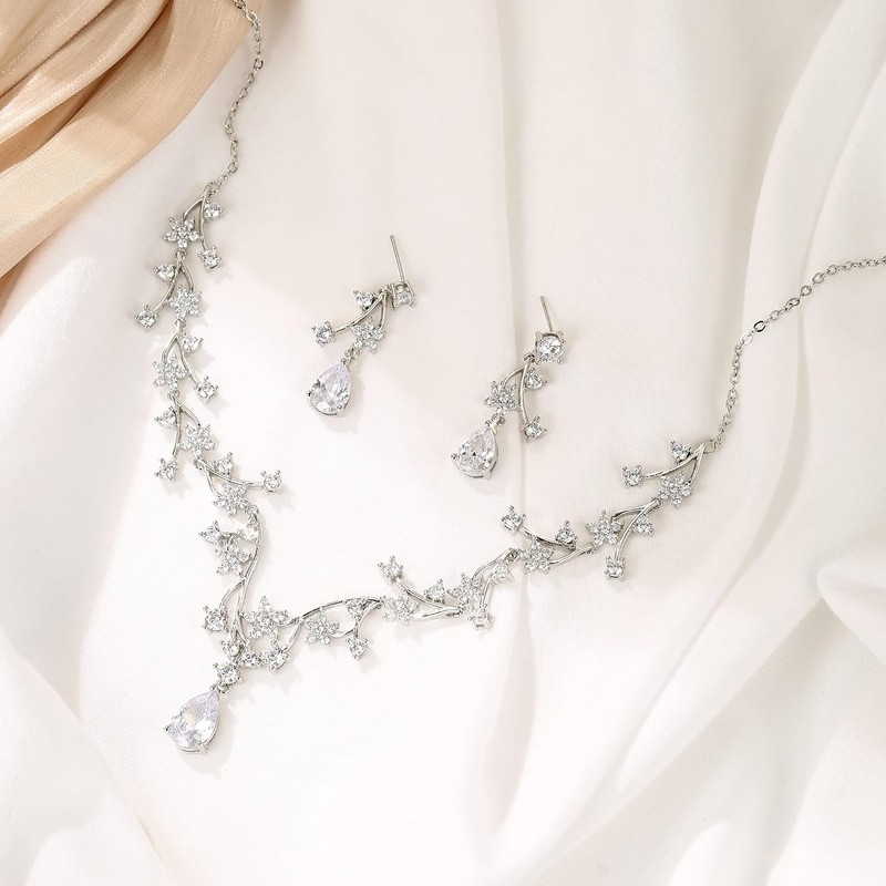 EVER FAITH Precioso Conjunto de Joyas de Boda para Novia