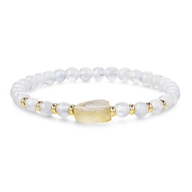 COAI Raw Citrine Crystal Bracelet for, Stone Beaded Bracelet, Moonstone Bracelet S