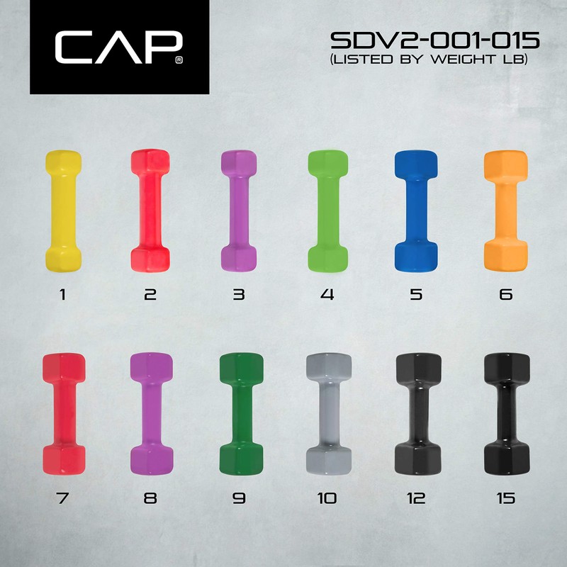CAP Barbell 1 lb Vinyl Coated Dumbbell – Single |