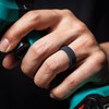 ThunderFit Men Breathable Air Grooves Silicone Rings Wedding Bands 8mm