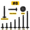Self Tapping Screws for Metal (200Pcs) #8×1" Black Sheet Metal