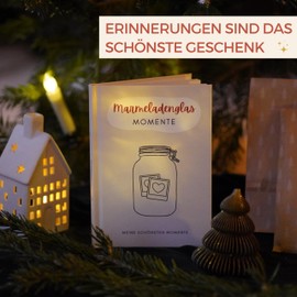 memoriecation Jam Jar Moments Book - Memory Book for Your Most Beautiful Moments - Moment Collector with Space for More than 140 Happiness Moments - Creative Gifts for Men and Women