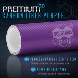 Premium Top Grade Real Sheet Overlay 36" x 60" In Vinyl Wrap Bubble Free Air Release - 3D Purple Carbon Fiber Matte