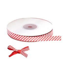 JNAWA Christmas Peppermint Stripe Ribbon Wired Edge Ribbon Red WhiteCandy DIY Crafts Gift Wrapping Ribbon for Floral Holiday Decoration(22Yards)