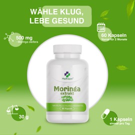 Moringa Oleifera Extrakt 500mg 60 Kapseln Miracle Tree