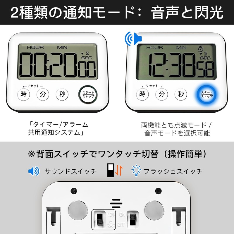 3 in 1 Multifunction Timer Large Screen Display, 12/24 Hour
