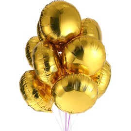 5pcs x 18 inch Round Foil Balloons Girl Boy Birthday Party Wedding Baby Shower Decoration Supplies UK (Gold)