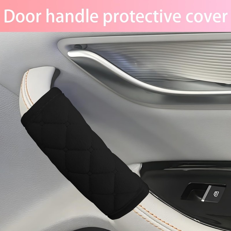 KHGUZ 2PCS Car Grab Handle Cover, Soft Velvet Vehicle Door