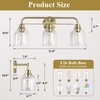 Mecgirn 3 Light Gold Vanity Lights for Bathroom, Bathroom Light