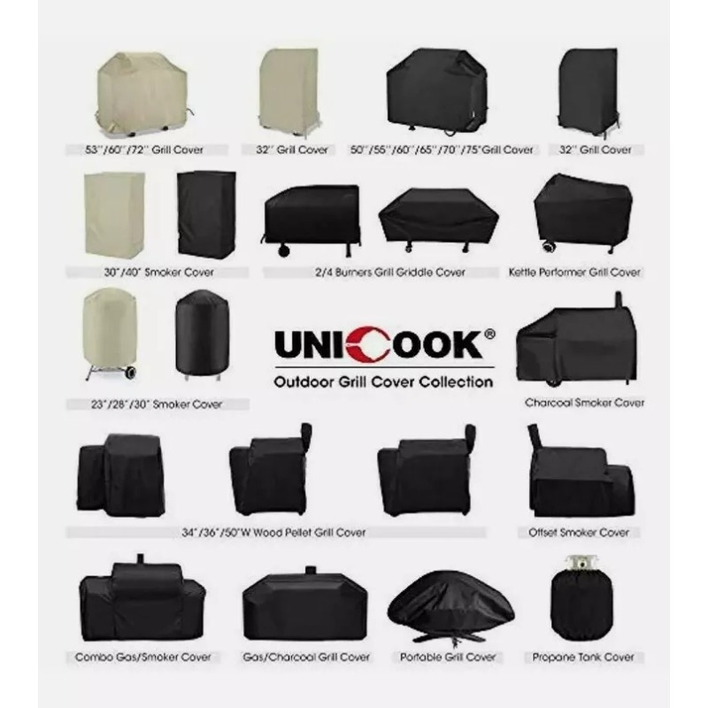 Unicook Grill Cover 55 Inch Outdoor Heavy Duty Waterproof Gas