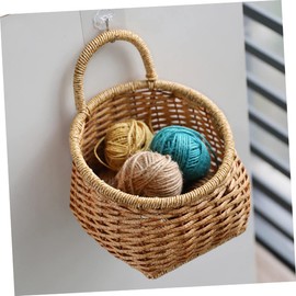 ULTECHNOVO Hanging Fruit Vegetable Basket Woven Kitchen Storage Basket with Handle for Home Decor Space Saving Wall Decoration for Storing Bread Seasonings