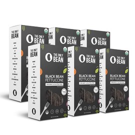 The Only Bean - Organic Black Bean Fettuccine Pasta - High Protein, Keto Friendly, Gluten-Free, Vegan, Non-GMO, Kosher, Low Carb, Plant-Based Bean Noodles - 8 oz (6 Pack)