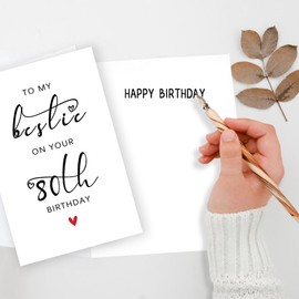 Zyulin Funny 80th Birthday Card for Bestie, Best Friend 80th Birthday Gifts Card for Her Women, 80 Year Old Birthday Gifts for Sister Female Friend, To My Bestie On Your 80th Birthday