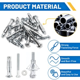 eupdd Pack of 36 Cavity Dowels Metal: M6/M8 x 52 mm Cavity Dowels, Cavity Dowels M8, Metal Expansion Dowels with Internal Thread for Plasterboard, Cavity Walls, Pictures, Shelves