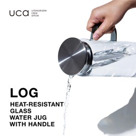 CBJAPAN Barley Tea Pot, Heat Resistant Glass, 0.3 gal (1.0 L) with Tea Strainer, Dishwasher Safe, Heat Resistant Glass Water Jug 1.0 LOG