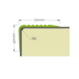 Proper Tools Stair Anti Slip Nosing Rubber Angle Step Edge RGPD - 1500mm - Dark Gray