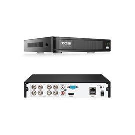 ZOSI H.265+ 5MP 3K Lite CCTV DVR 8 Channel Full 1080p, AI Human Vehicle Detection, Remote Access, Hybrid Capability 4-in-1(Analog/AHD/TVI/CVI) Surveillance DVR for Security Camera (No Hard Drive)