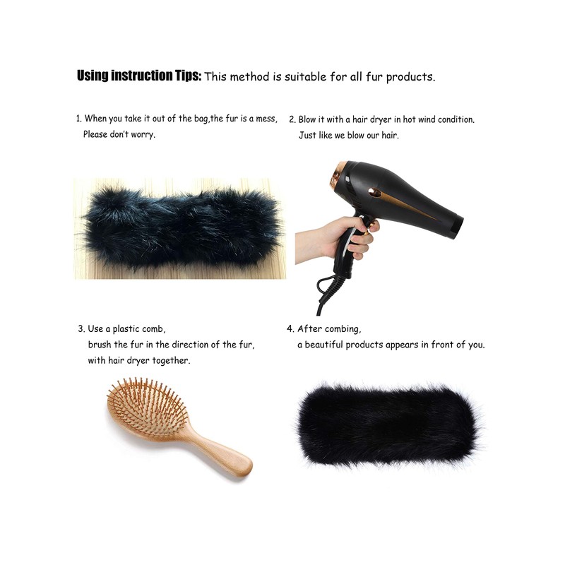 sy soul young Faux Fur Headband with Elastic for Women's
