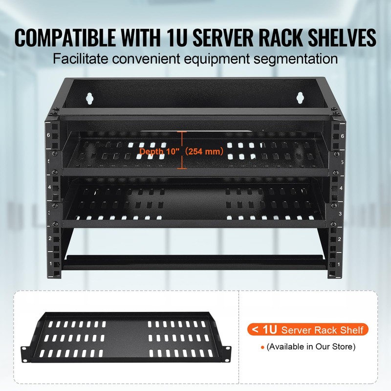 VEVOR 6U Network Rack, 14 in Deep Wall Mount Server