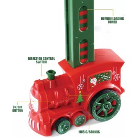 PREXTEX Kids Santa Musical Christmas Domino Train