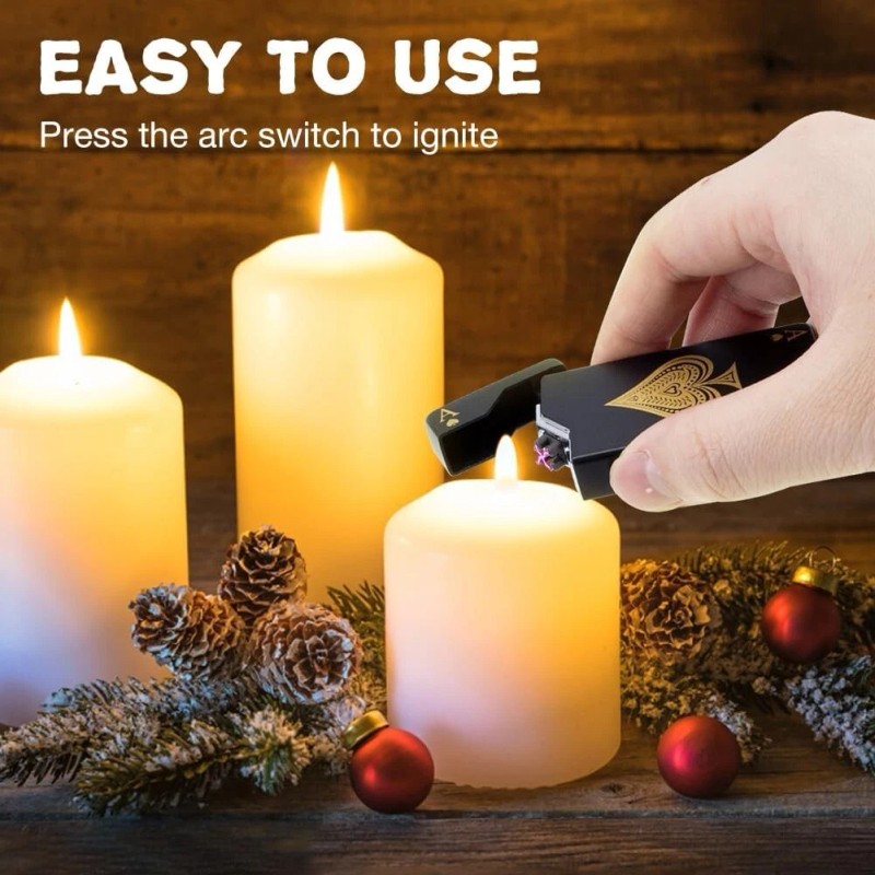 N/A Dual Arc Electric USB Rechargeable Plasma Windproof Flameless Lighter