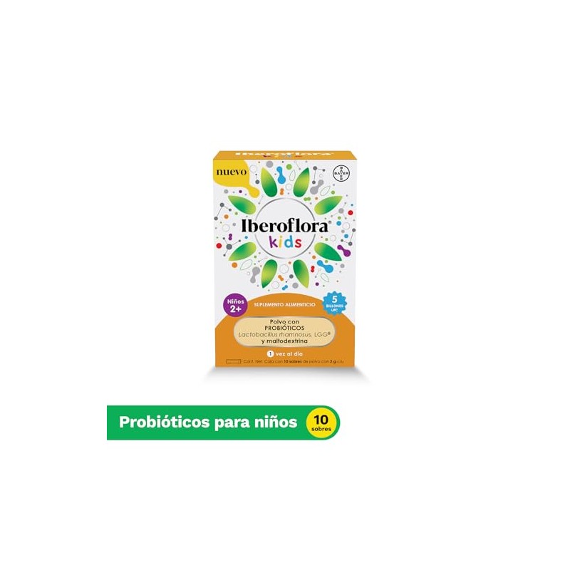 Iberoflora Kids. Suplemento alimenticio con PROBITICOS y maltodextrina, Lactobacillus rhamnosus