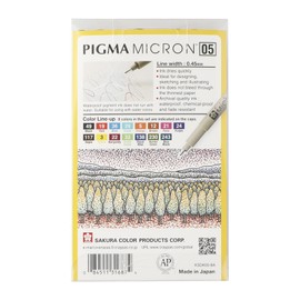Sakura Cray-Pas Micron Pen Set 05 (.45mm) Micron Pen, 8 Count Micron Pens, Assorted Colors Drawing Pens