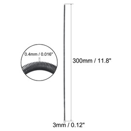 sourcingmap Extension Spring - 0.4mm Wire Dia , 3mm OD , 300mm Free Length Spring Steel Small Dual Hook Tension Spring 2pcs